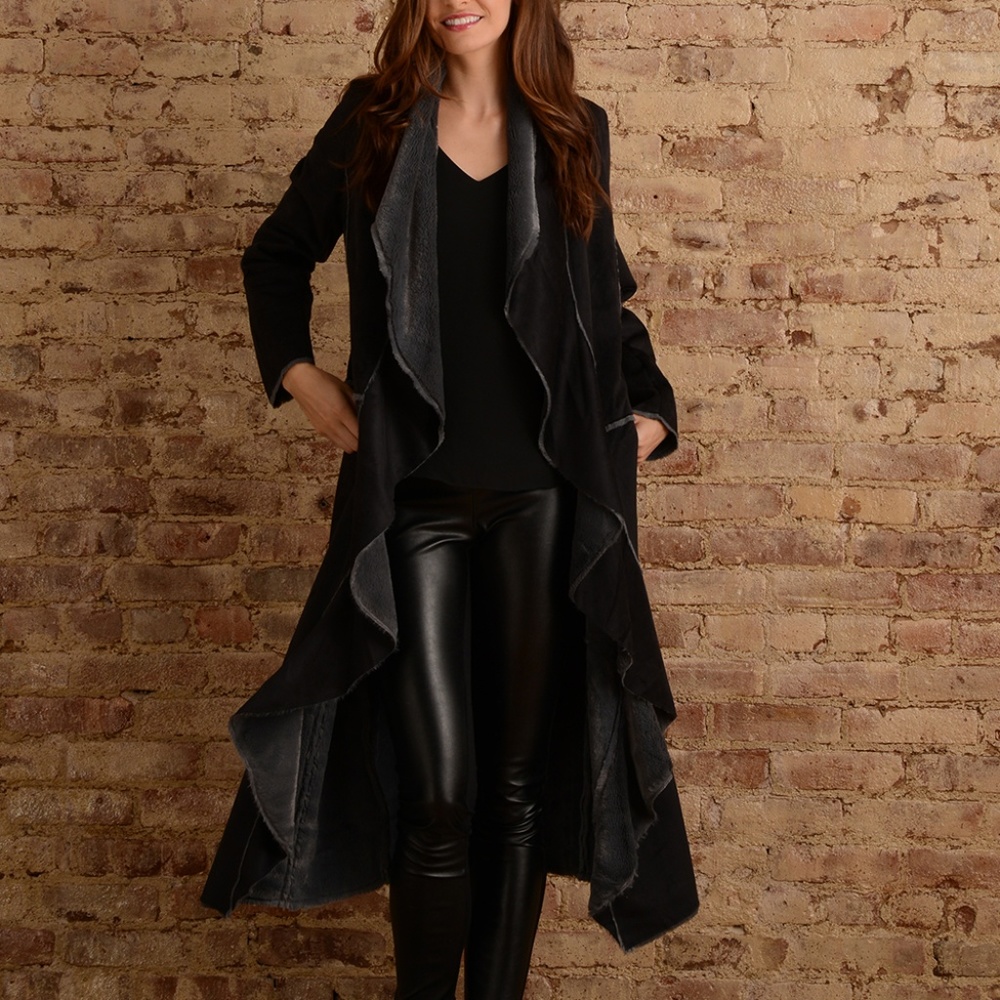 PAPARAZZI  Black Faux Suede Jacket -M